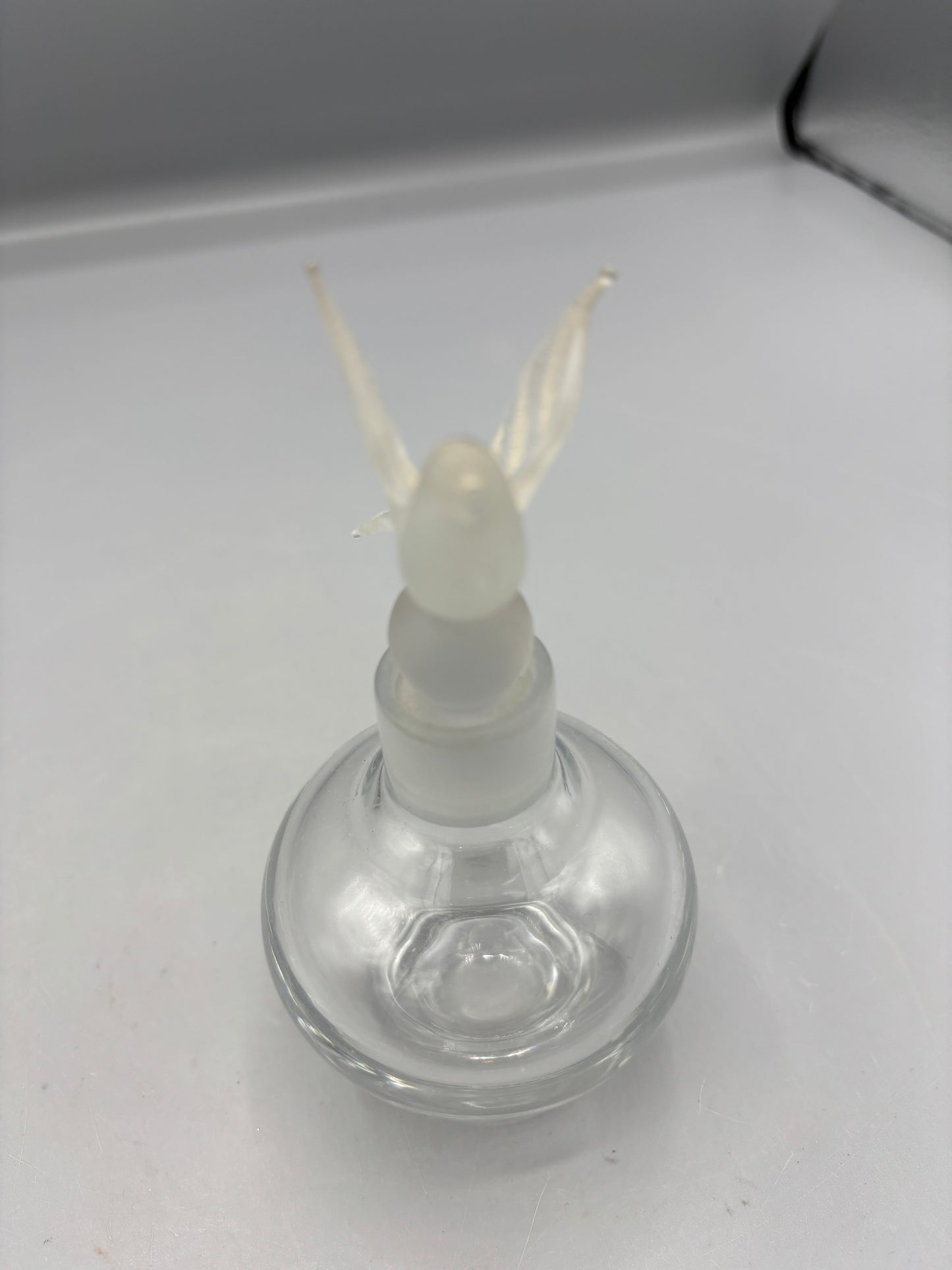 Irving W Rice Perfume bottle with frosted Dove stopper