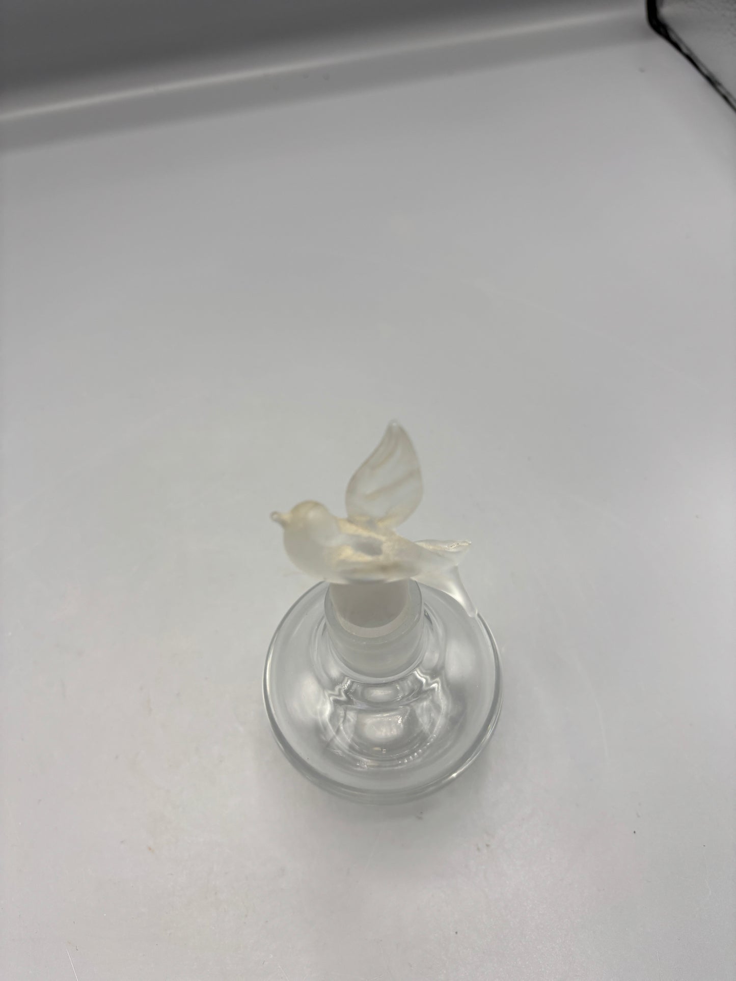 Irving W Rice Perfume bottle with frosted Dove stopper