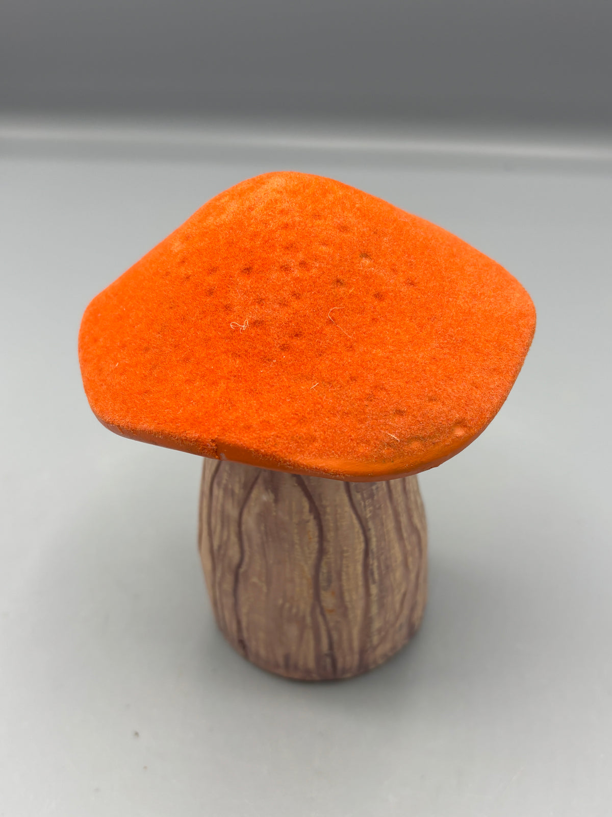 Harvest orange flocked Mushroom