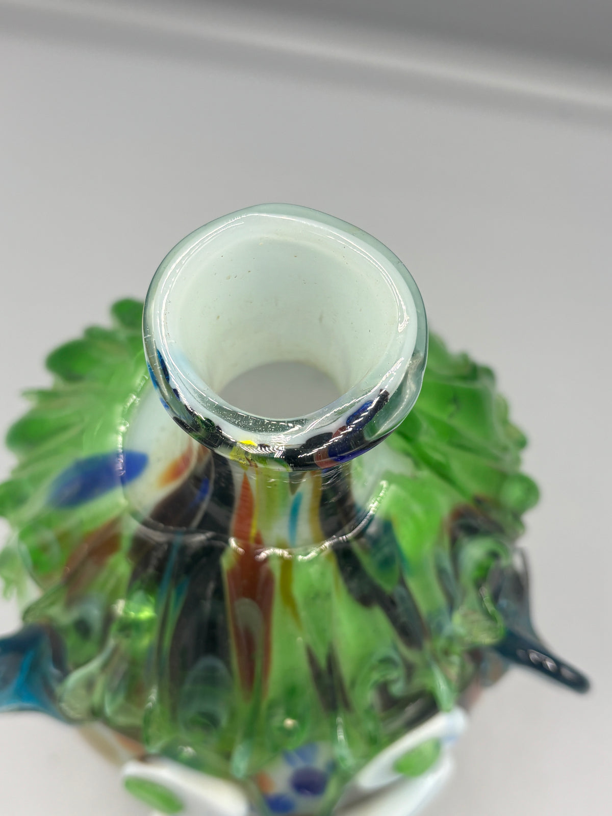 Vintage hand blown art glass clown bottle