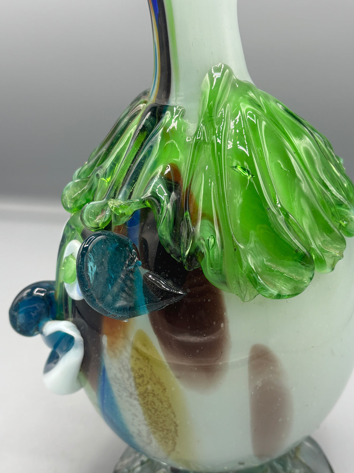 Vintage hand blown art glass clown bottle