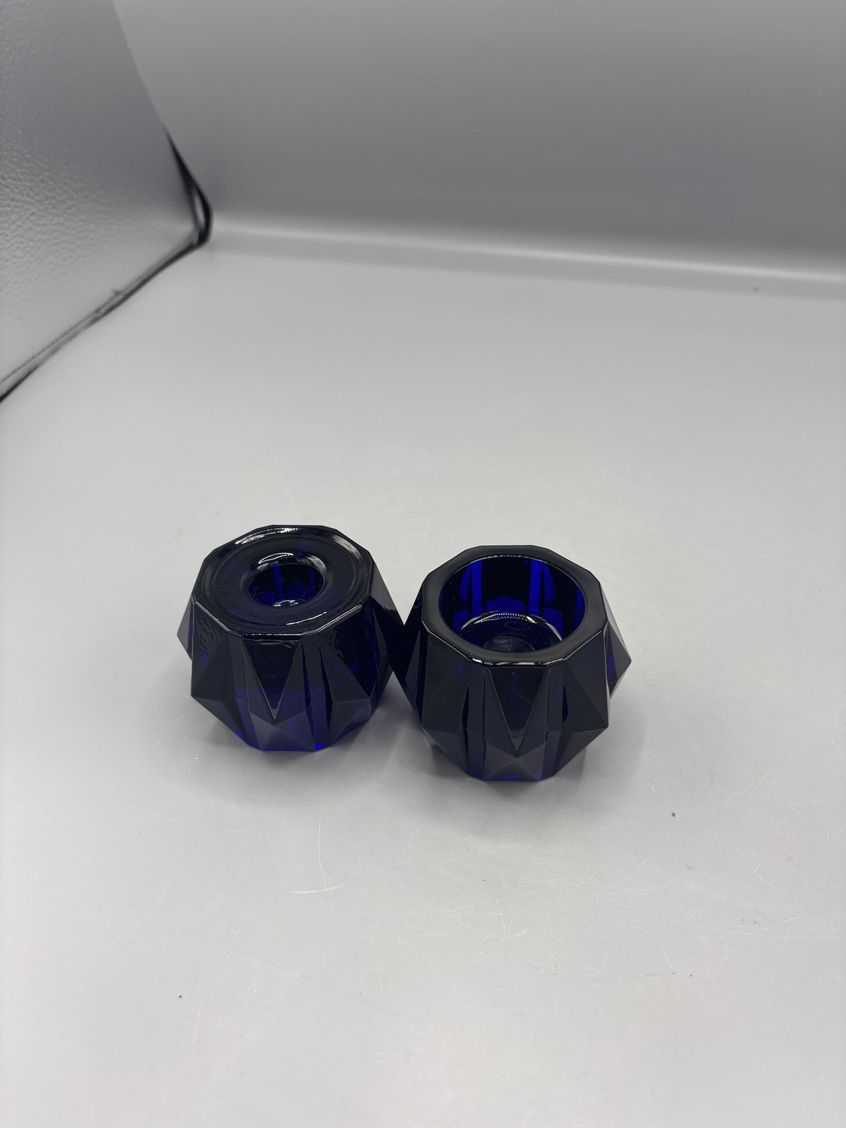 Vintage Cobalt blue candle holders
