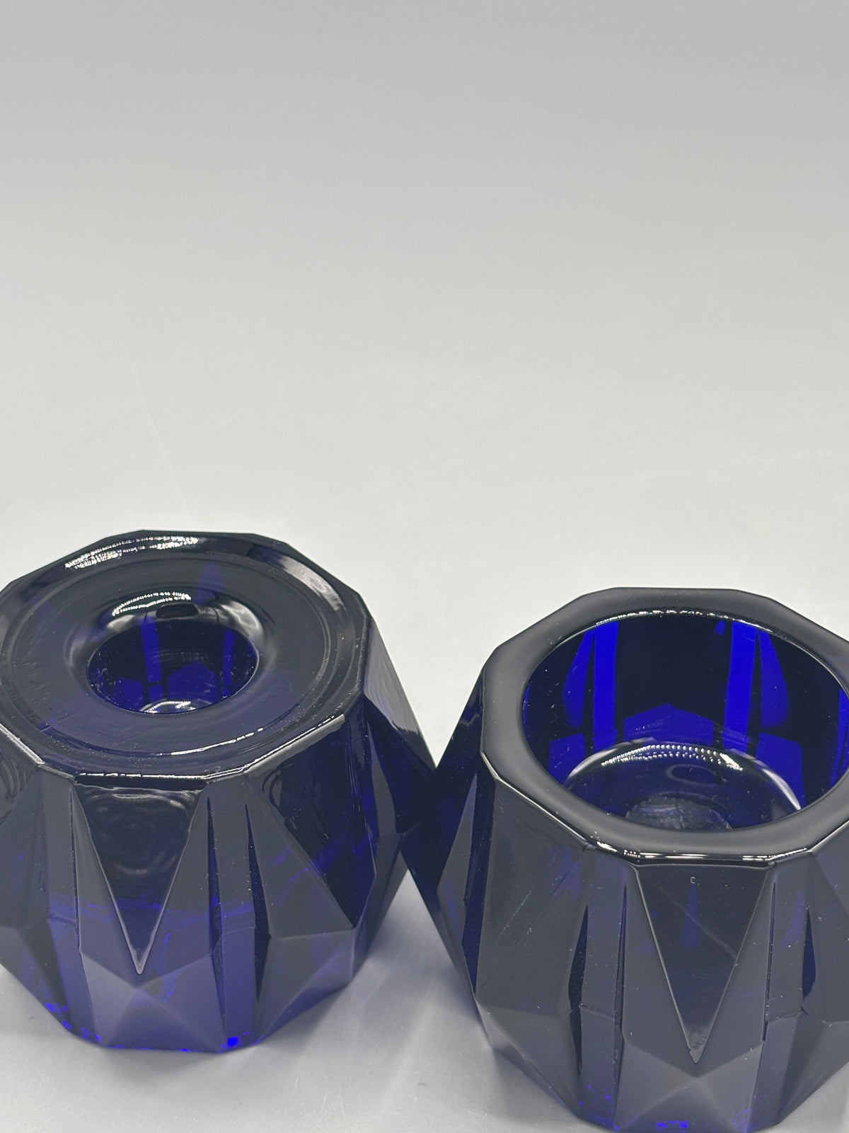 Vintage Cobalt blue candle holders