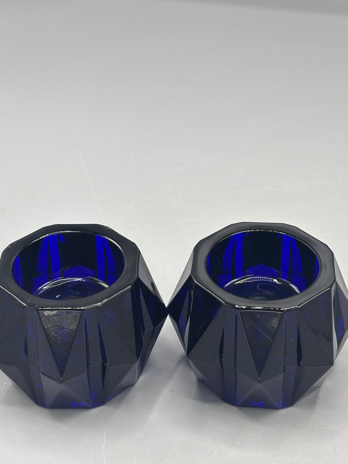 Vintage Cobalt blue candle holders