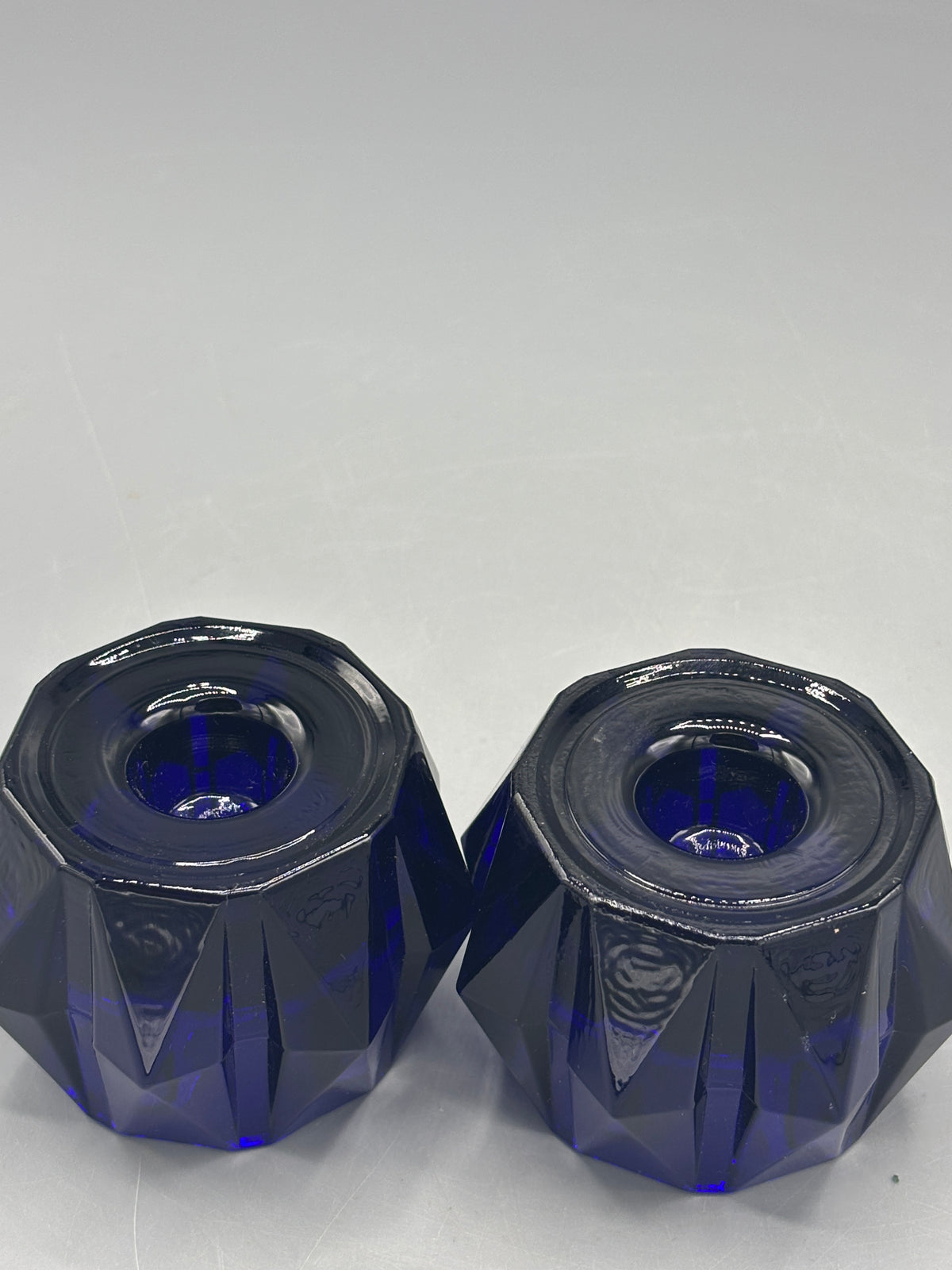 Vintage Cobalt blue candle holders