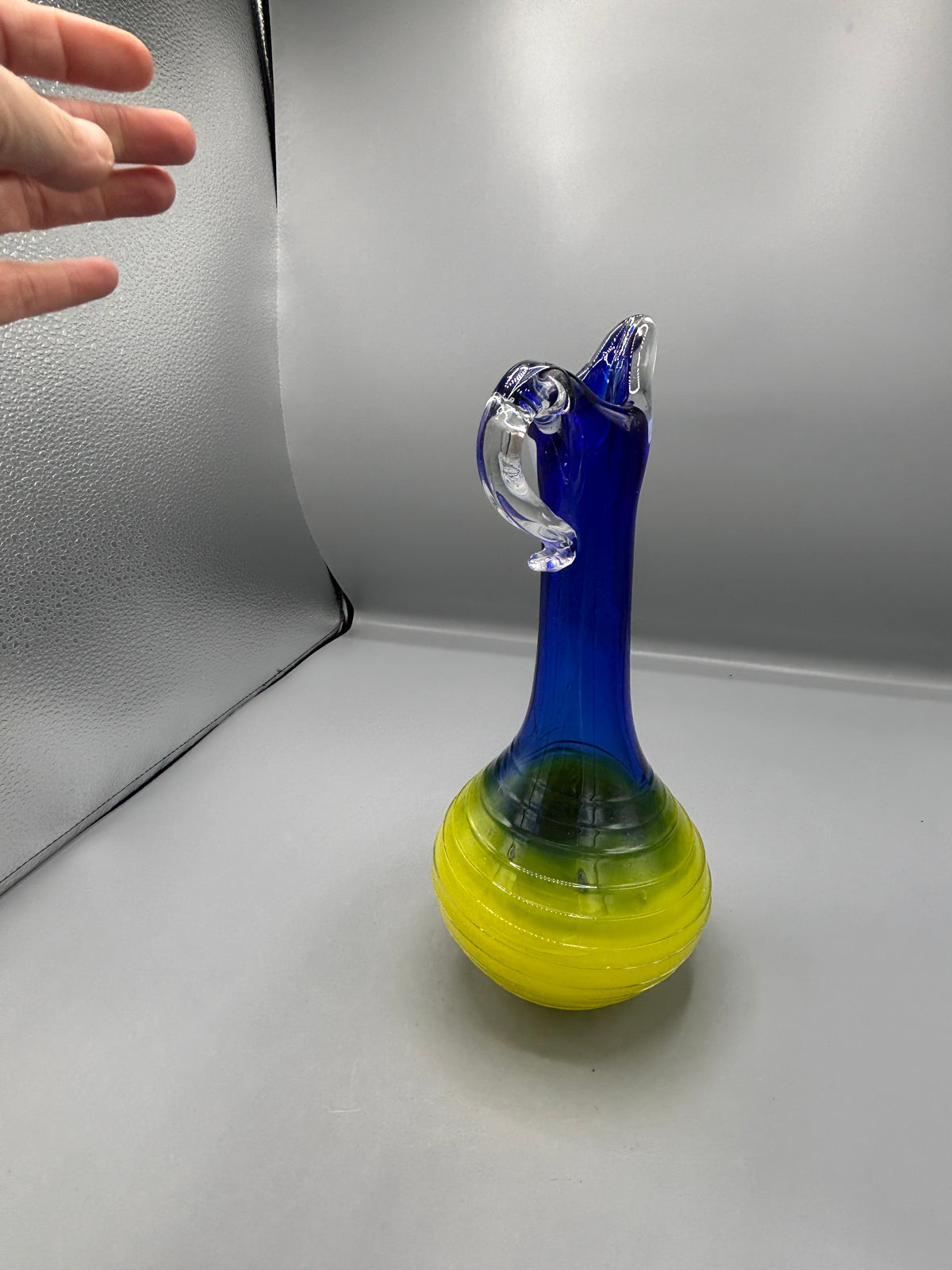 Vintage hand blown art glass pitcher