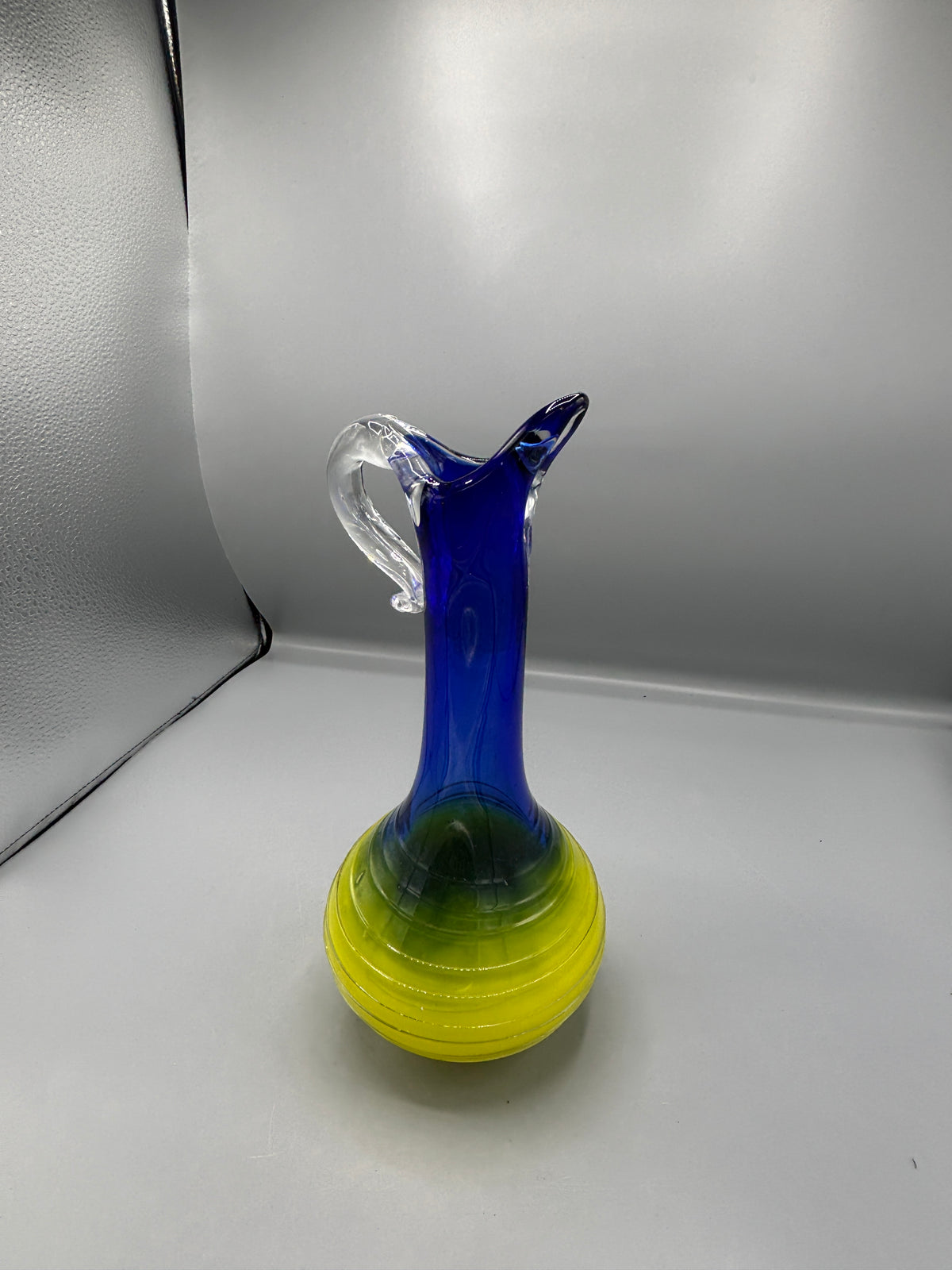 Vintage hand blown art glass pitcher