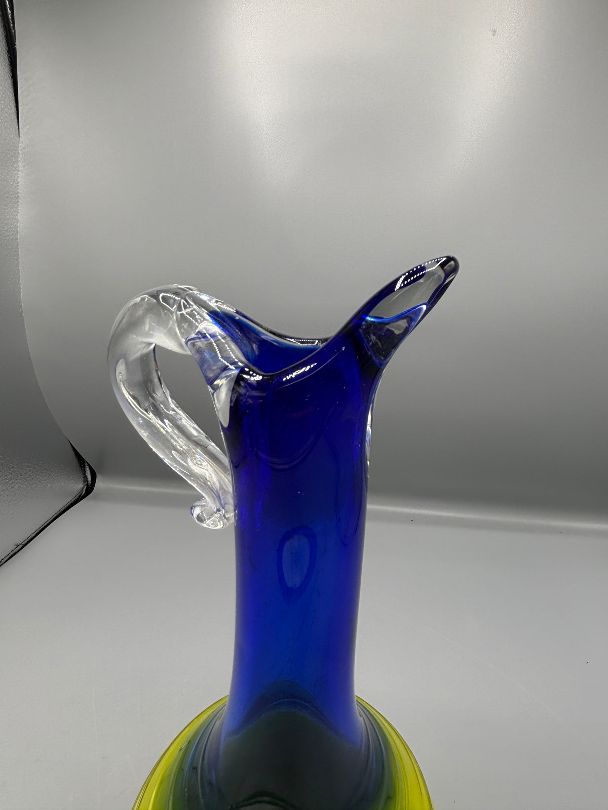 Vintage hand blown art glass pitcher