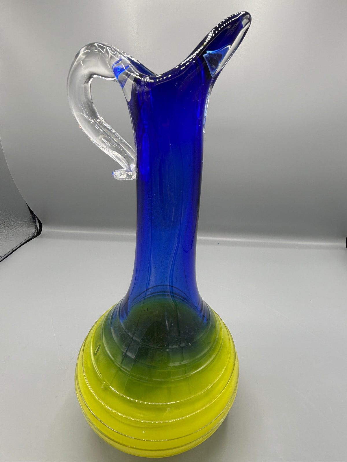 Vintage hand blown art glass pitcher