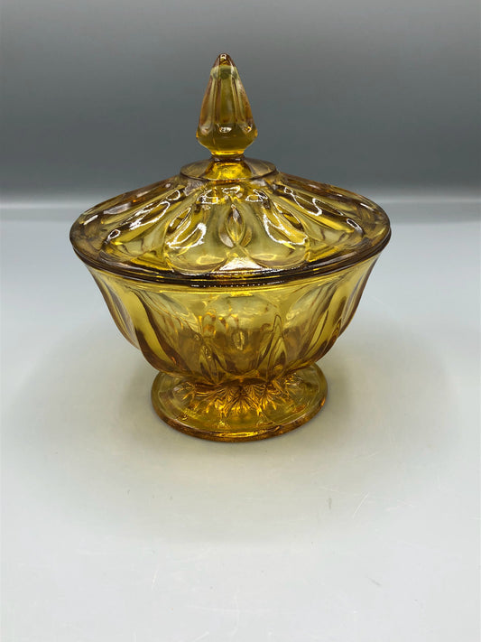 Amber dish with lid