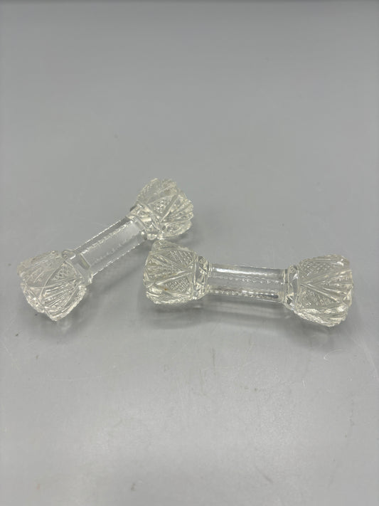 Set of 2 Barbell Crystal Knife rest