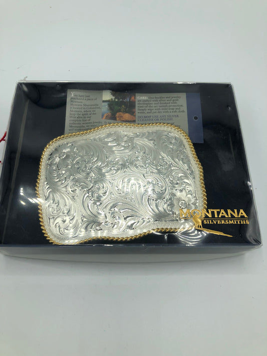 Custom Montana Silversmith large Buckle in box