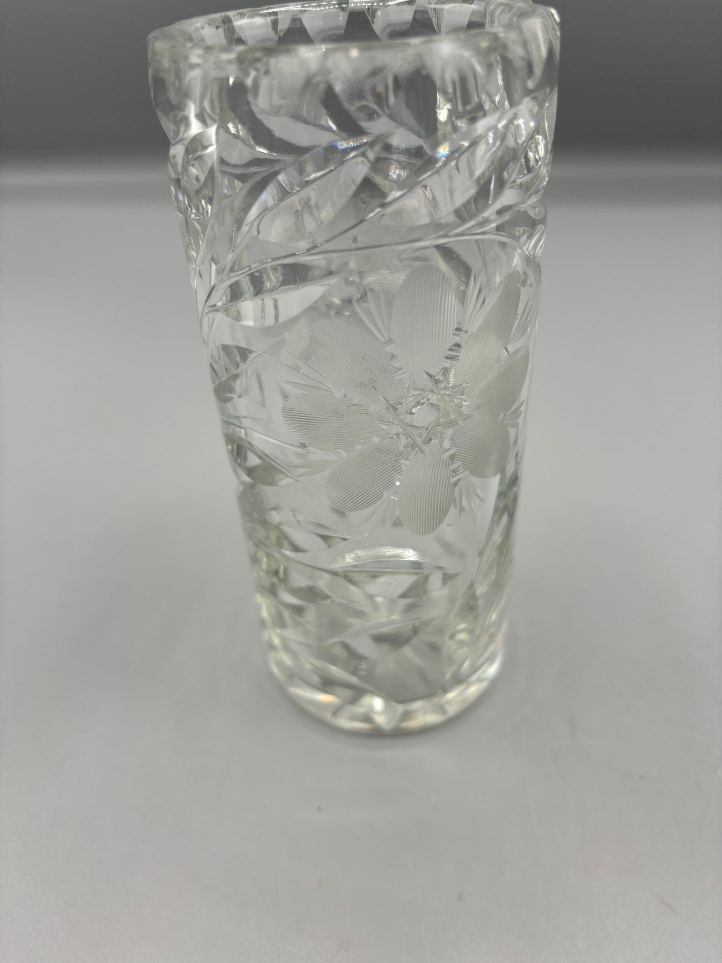 Brillant cut Crystal floral vase