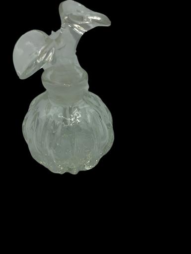 Glass perfume bottle with flower stopper