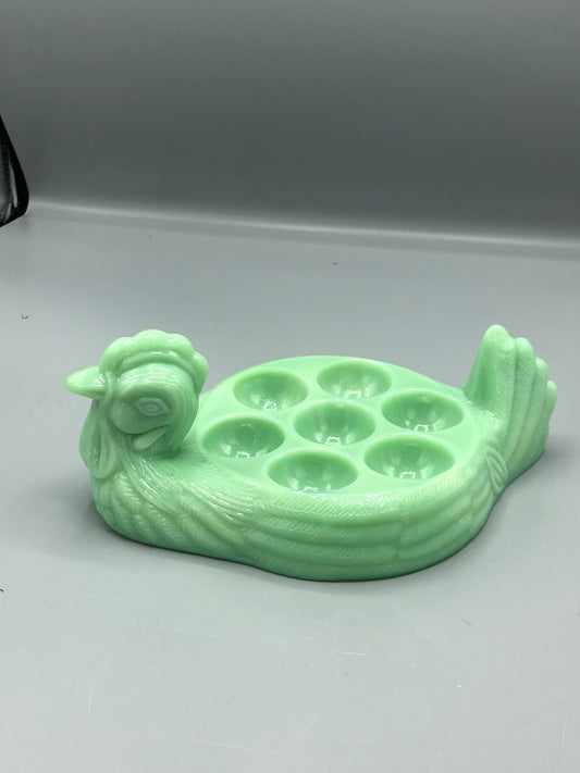 Jadeite Hen Egg Tray