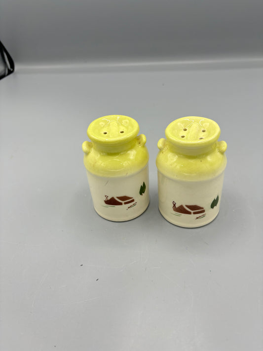 Yellow milk can salt & pepper