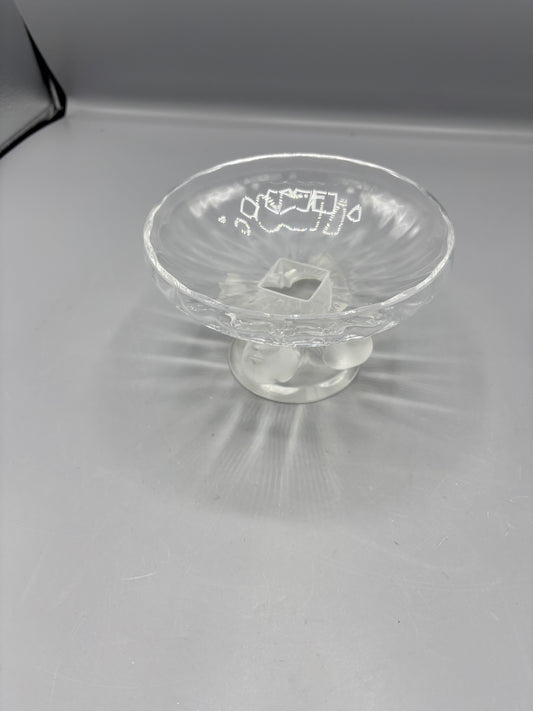 Vintage Lalique Nogent crystal footed bowl