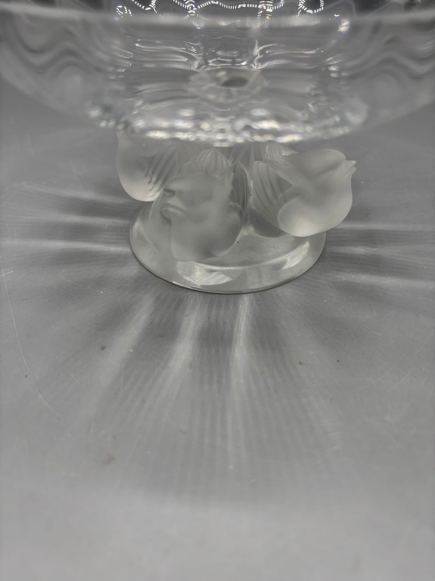 Vintage Lalique Nogent crystal footed bowl