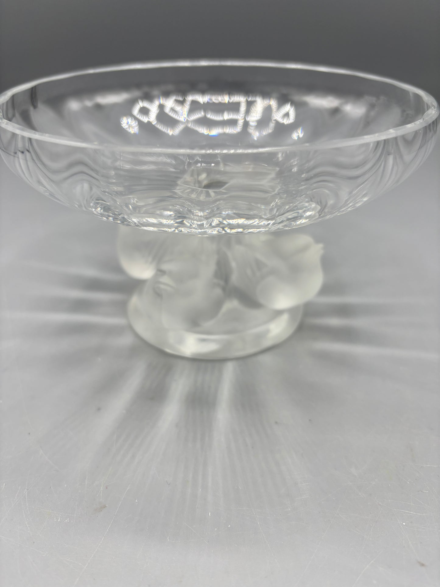 Vintage Lalique Nogent crystal footed bowl