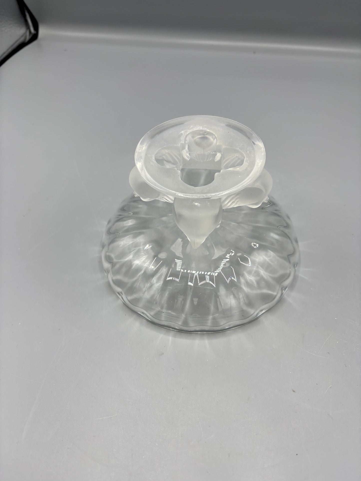 Vintage Lalique Nogent crystal footed bowl