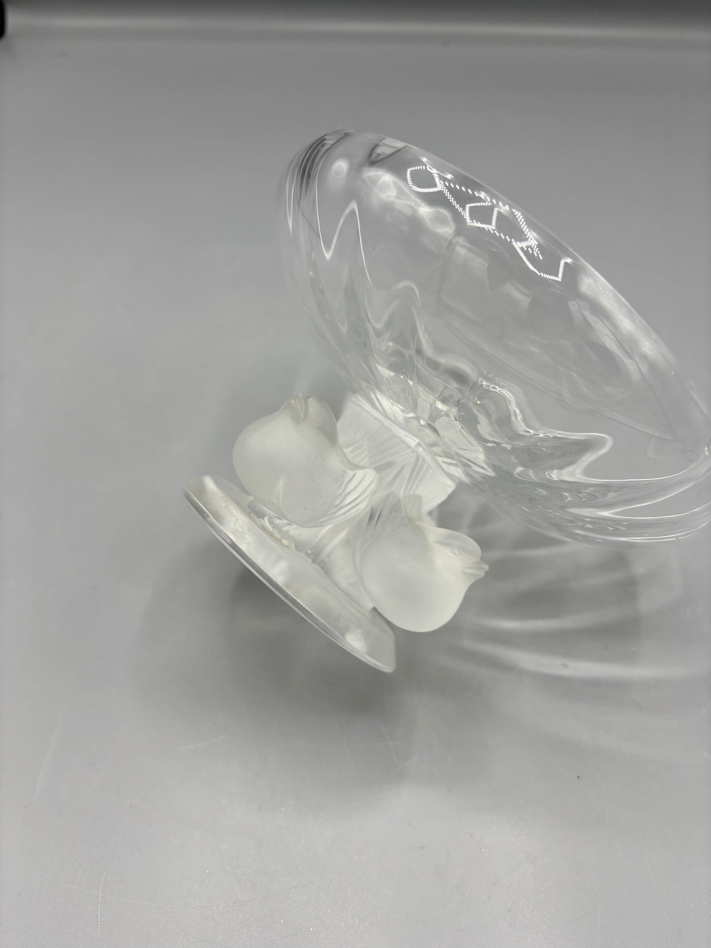 Vintage Lalique Nogent crystal footed bowl