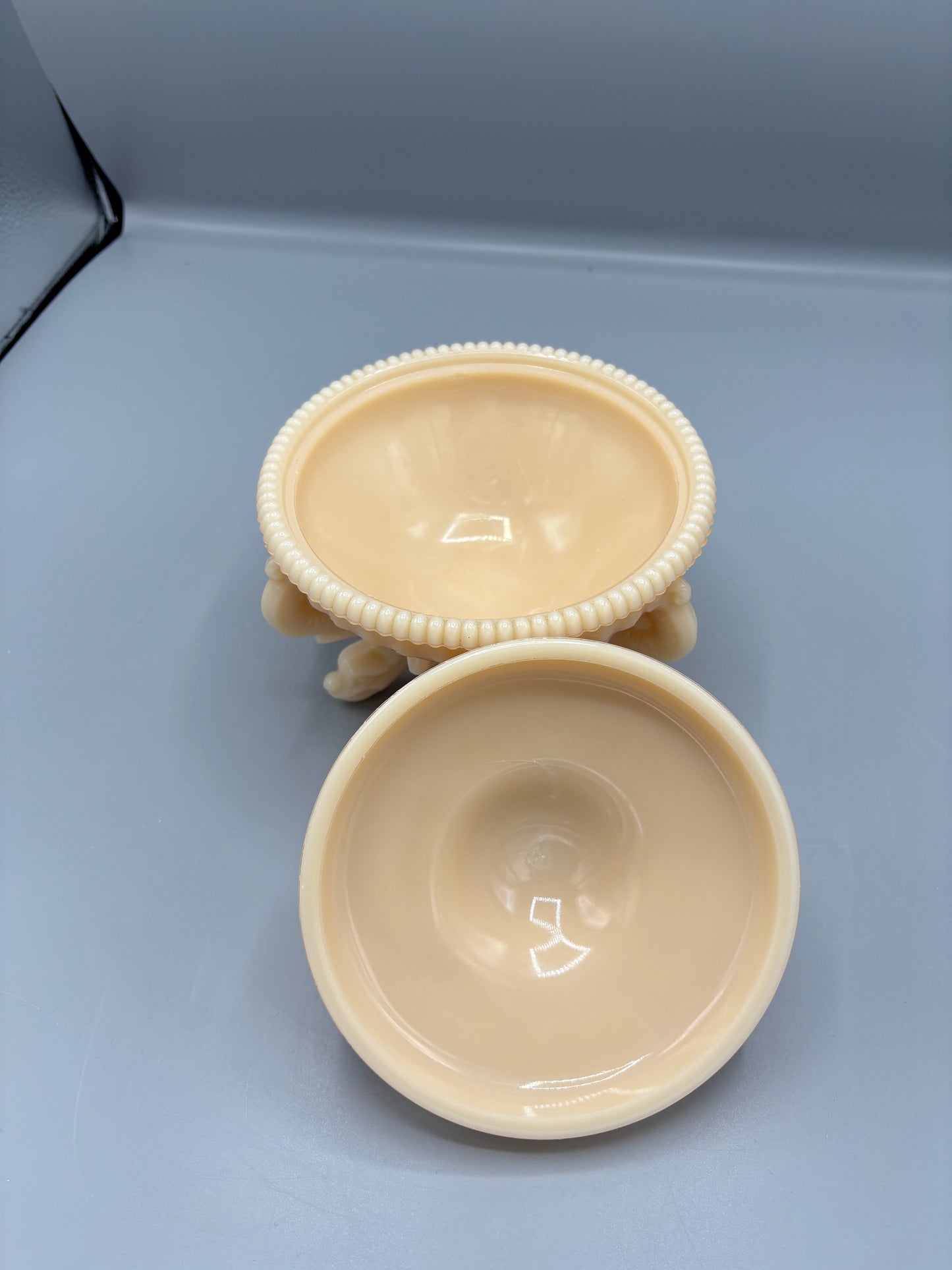 Vintage Westmorland Argonaut shell covered candy dish