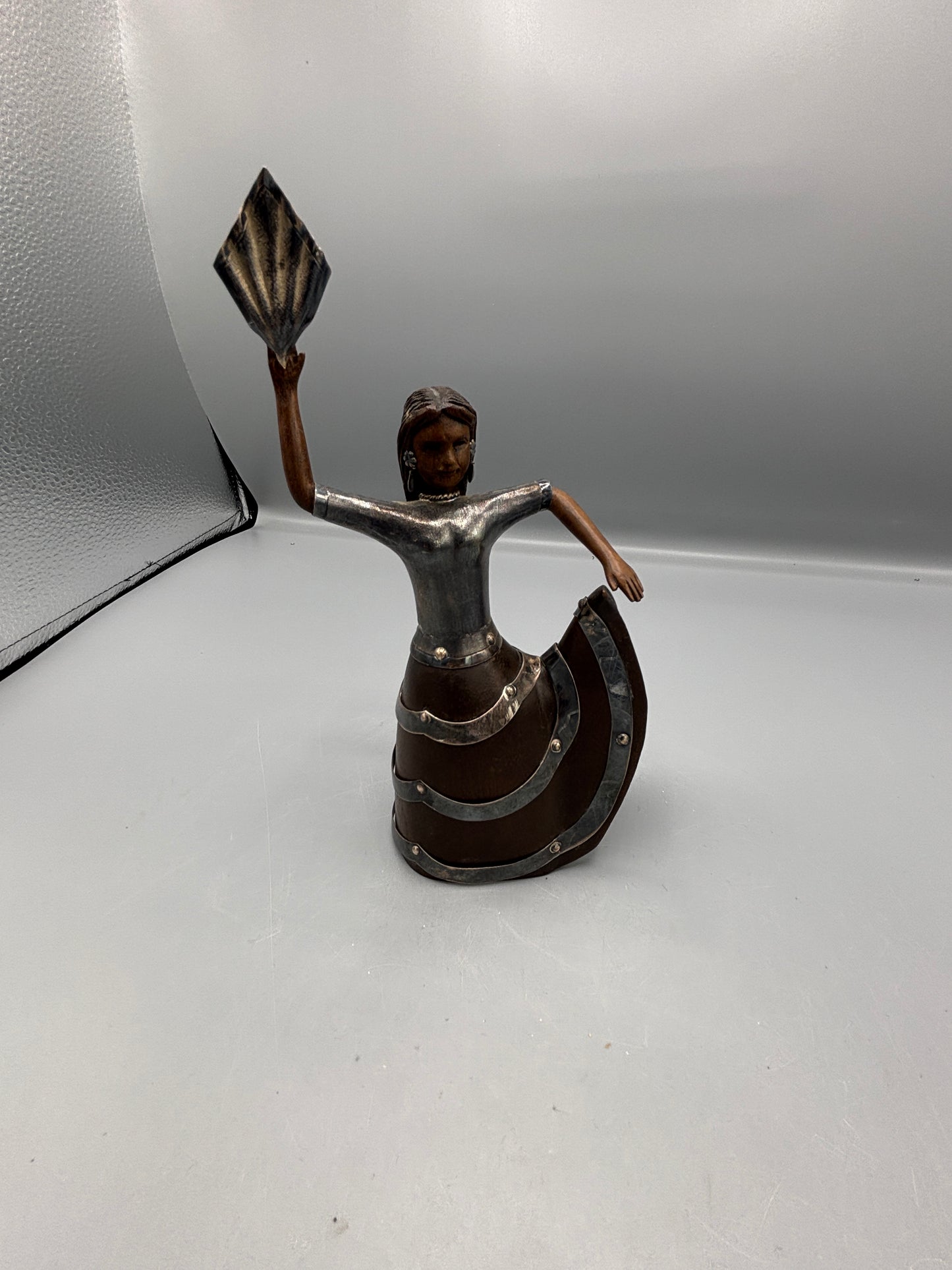 Handmade Sterling & Mahogany Peruvian dancer