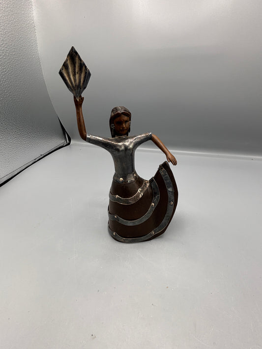 Handmade Sterling & Mahogany Peruvian dancer