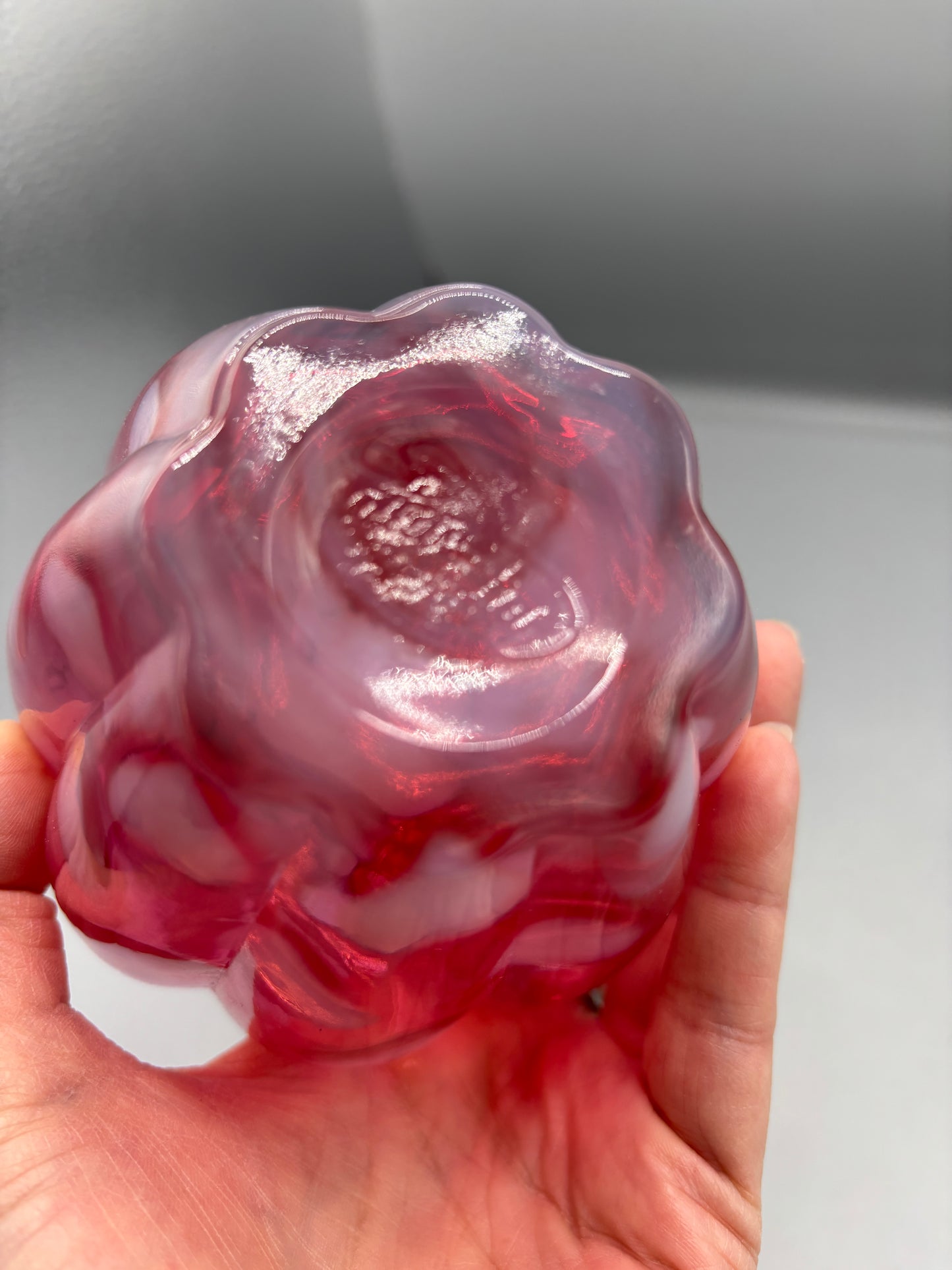 Fenton art glass pitcher cranberry opalescent hearts