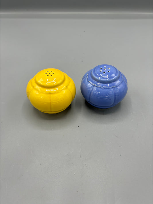 Homer Laughlin Rivera Blue & Yellow Salt & Pepper