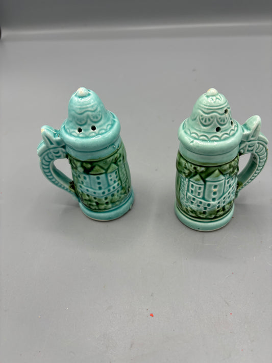 Vintage Teal stein salt & pepper