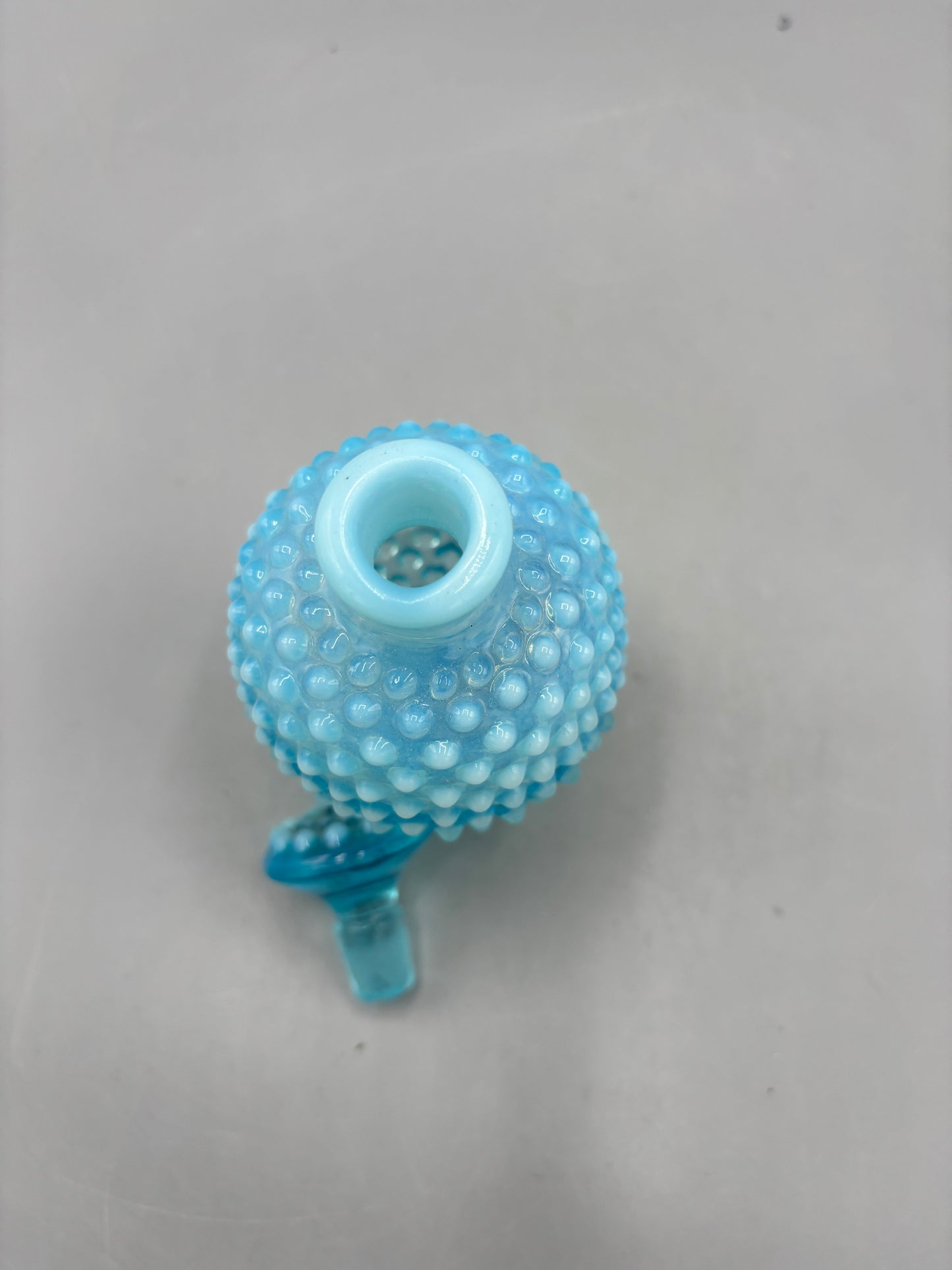 Vintage Fenton  blue Opalescent glass perfume bottle w/ stopper
