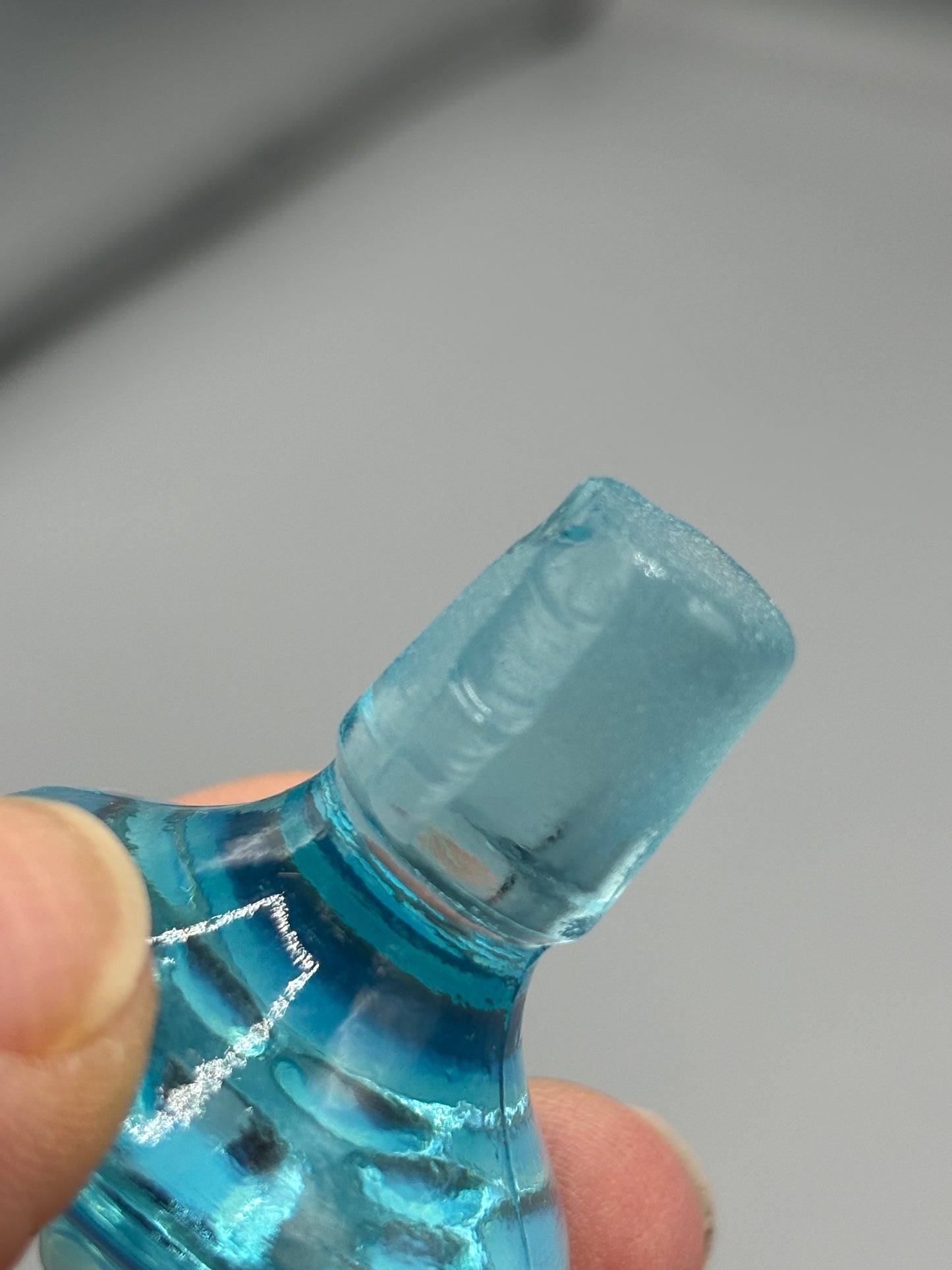 Vintage Fenton  blue Opalescent glass perfume bottle w/ stopper