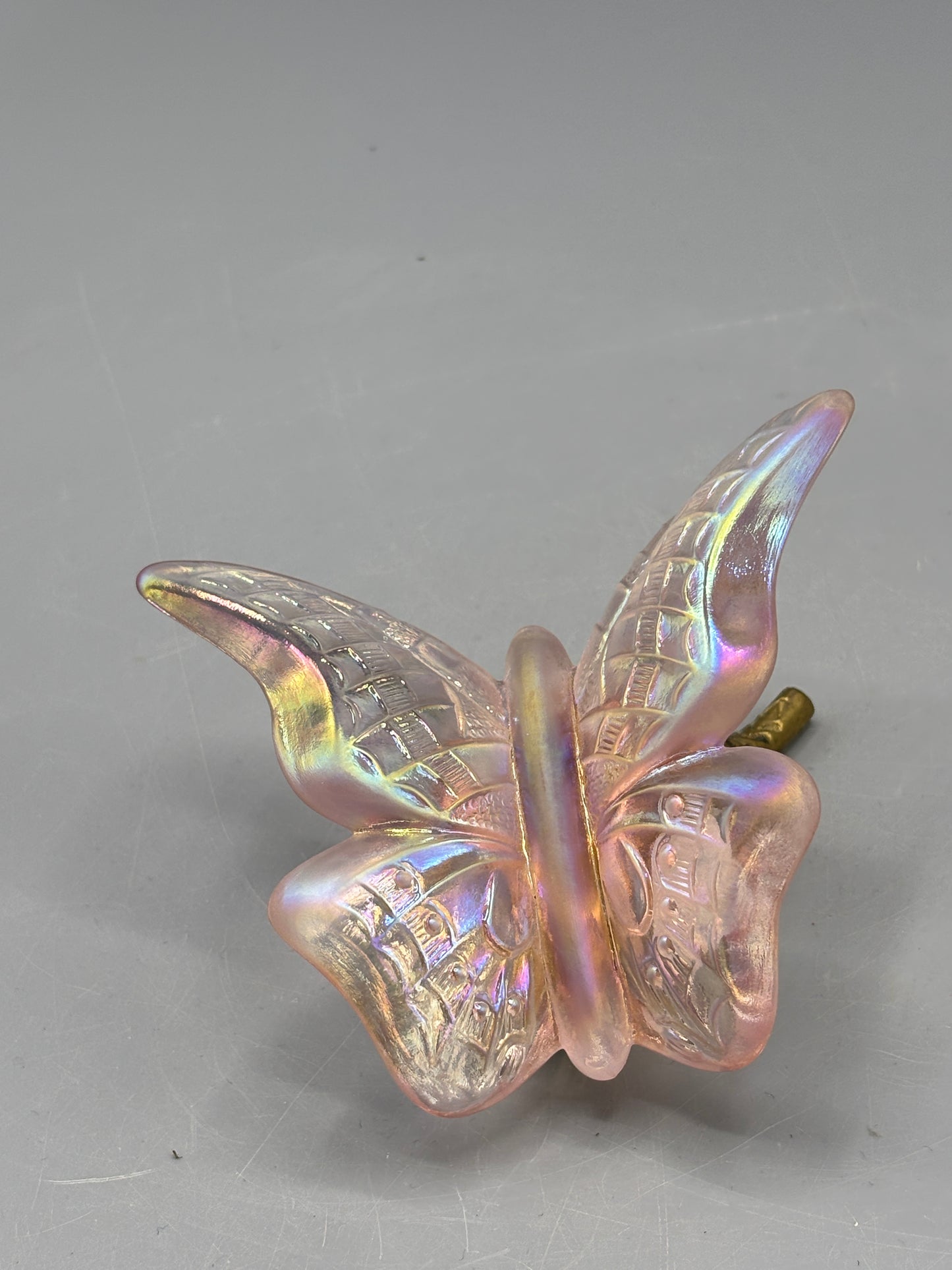 Vintage Fenton Iridescent pink butterfly