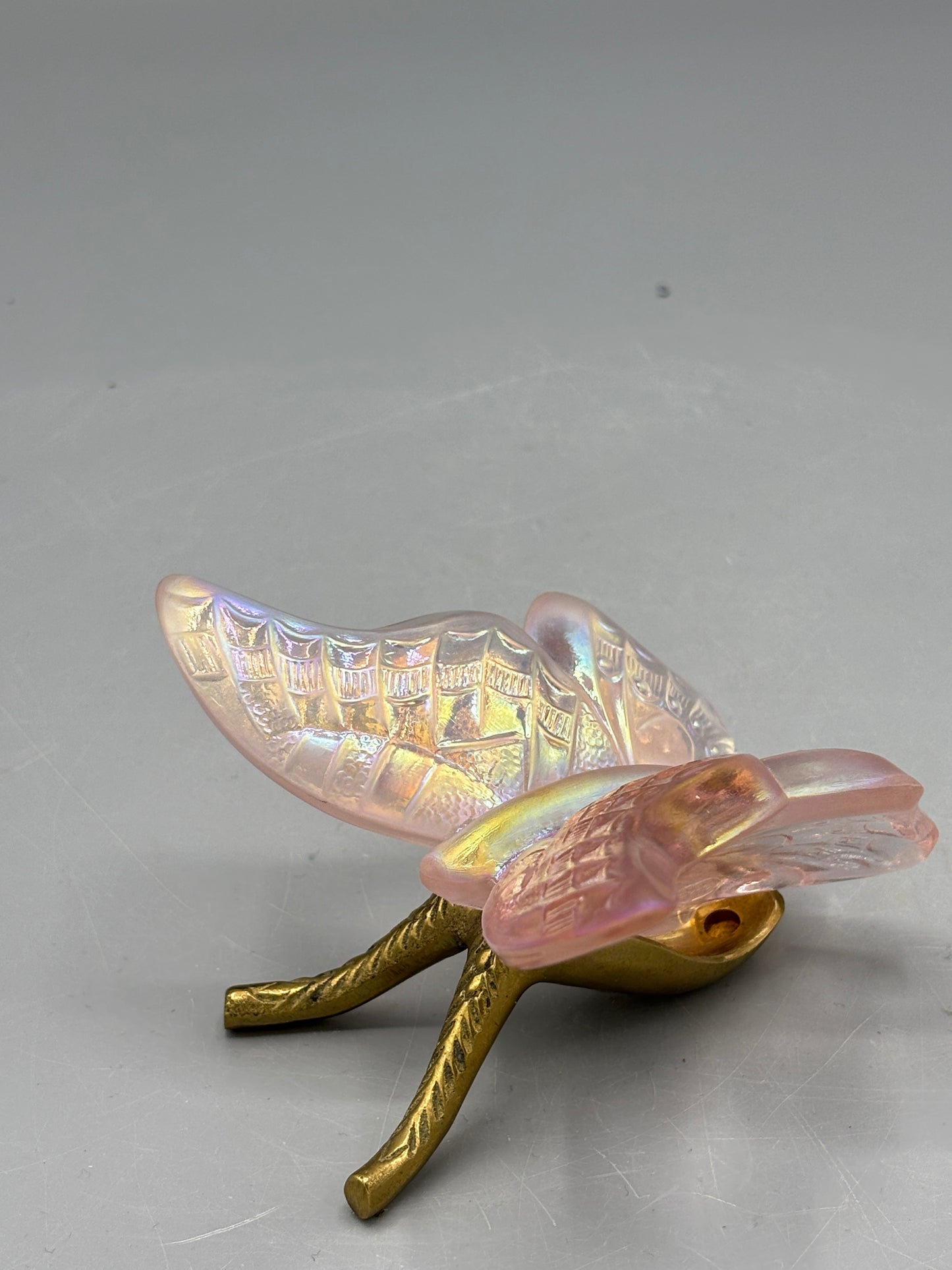Vintage Fenton Iridescent pink butterfly