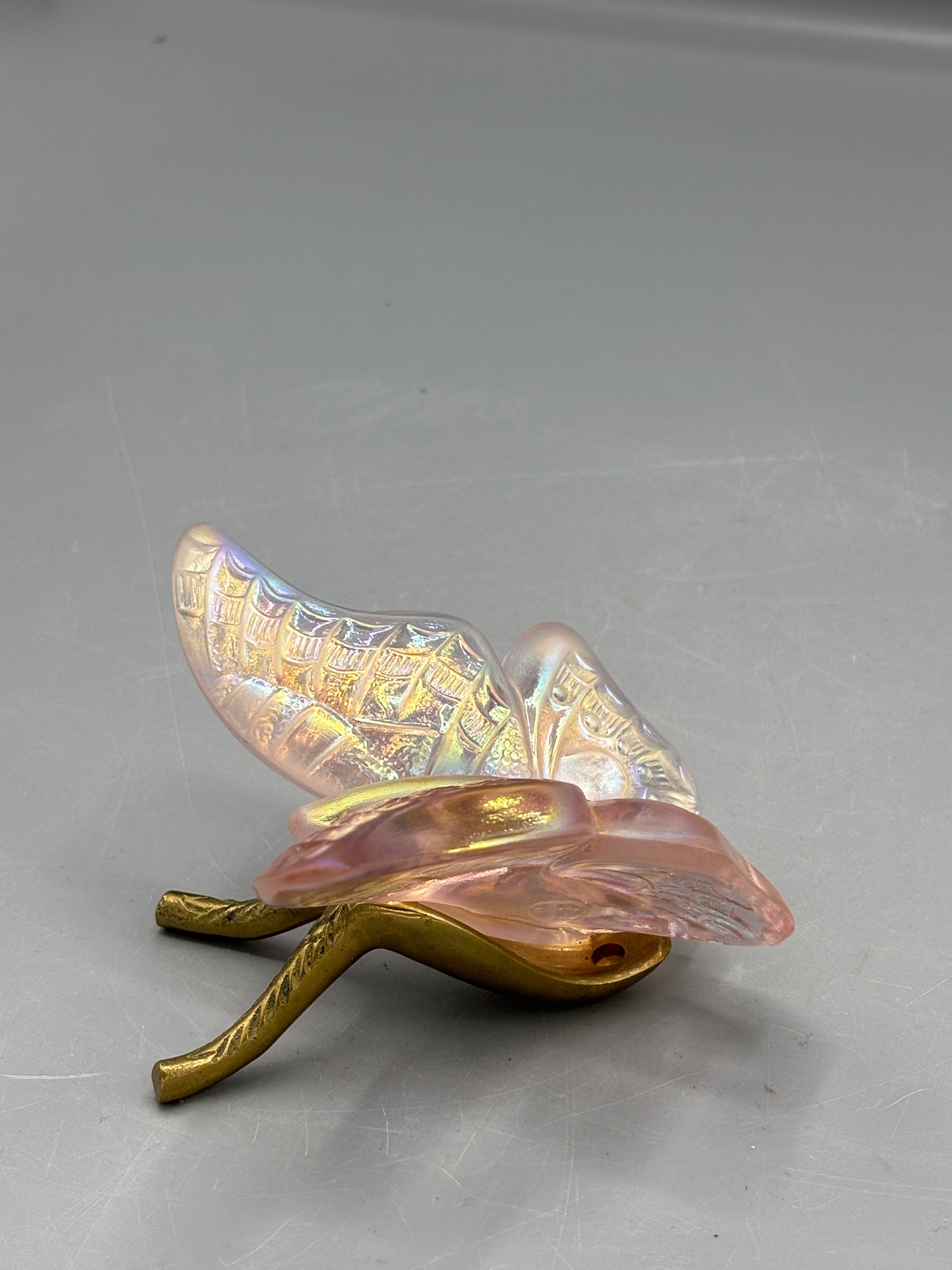 Vintage Fenton Iridescent pink butterfly