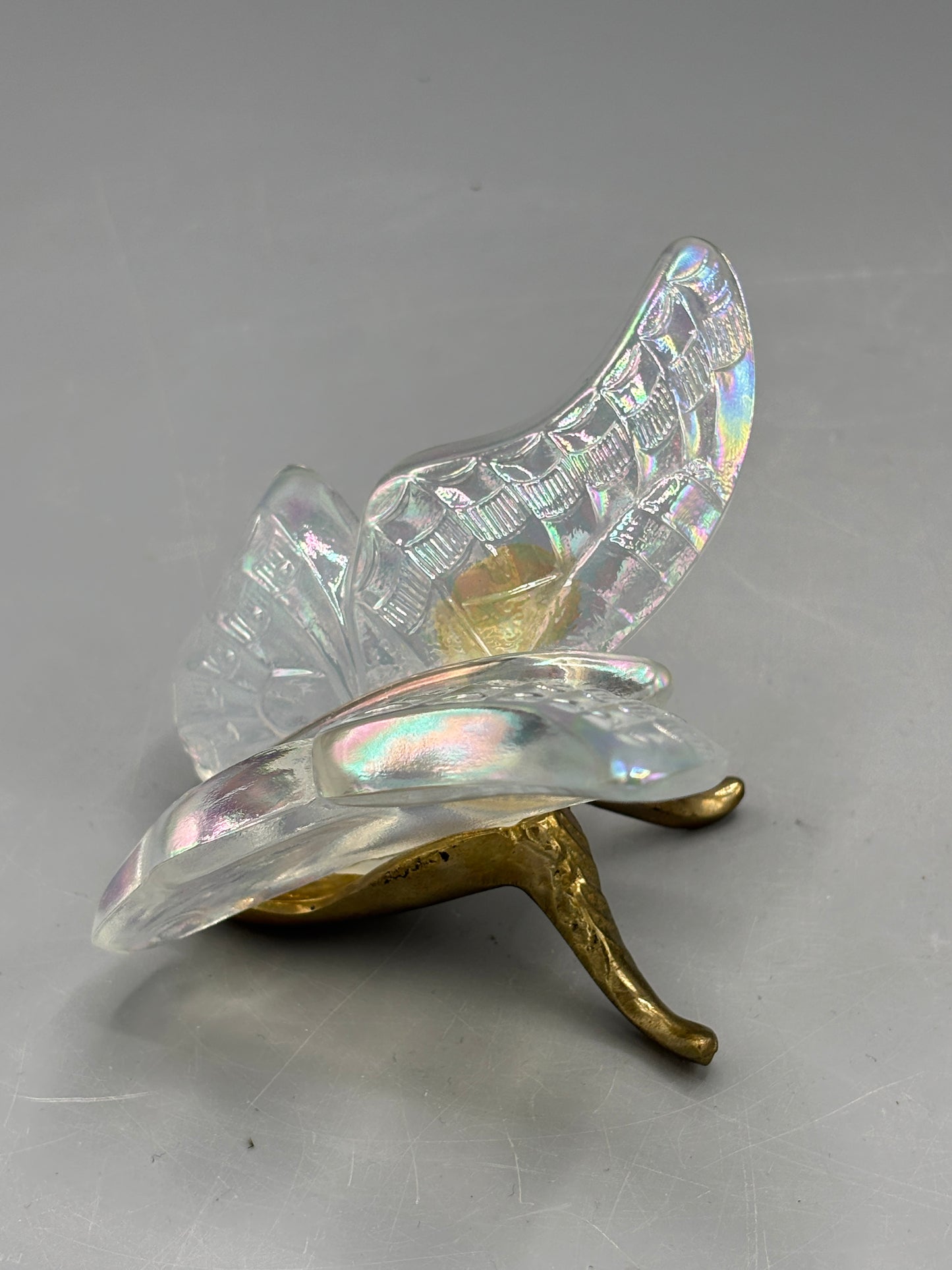 Vintage Fenton Iridescent clear butterfly