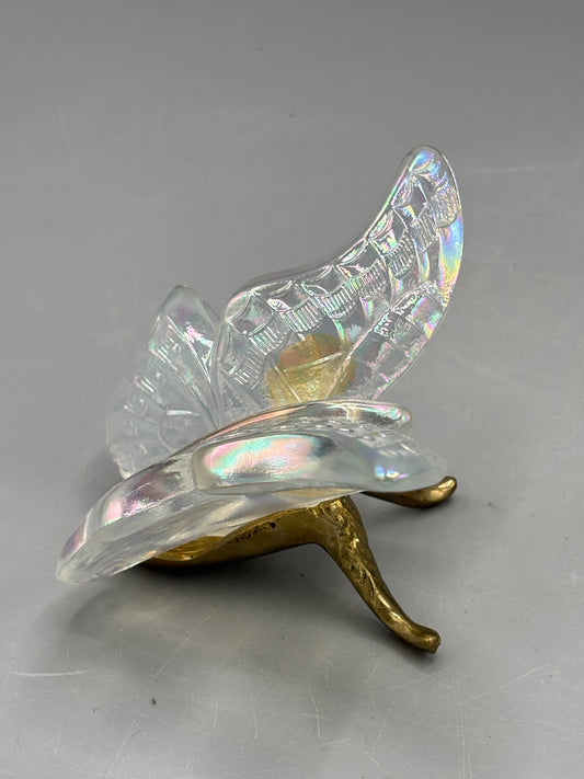 Vintage Fenton Iridescent clear butterfly
