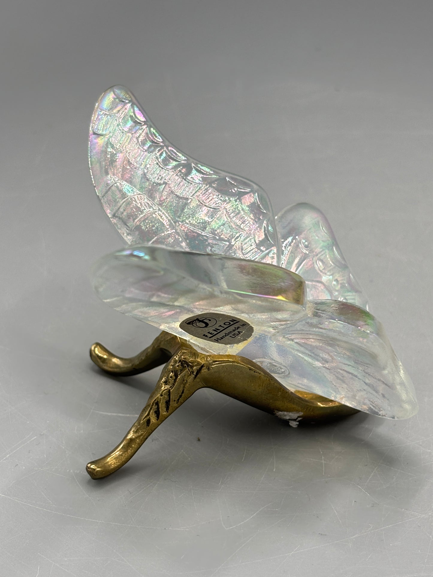 Vintage Fenton Iridescent clear butterfly