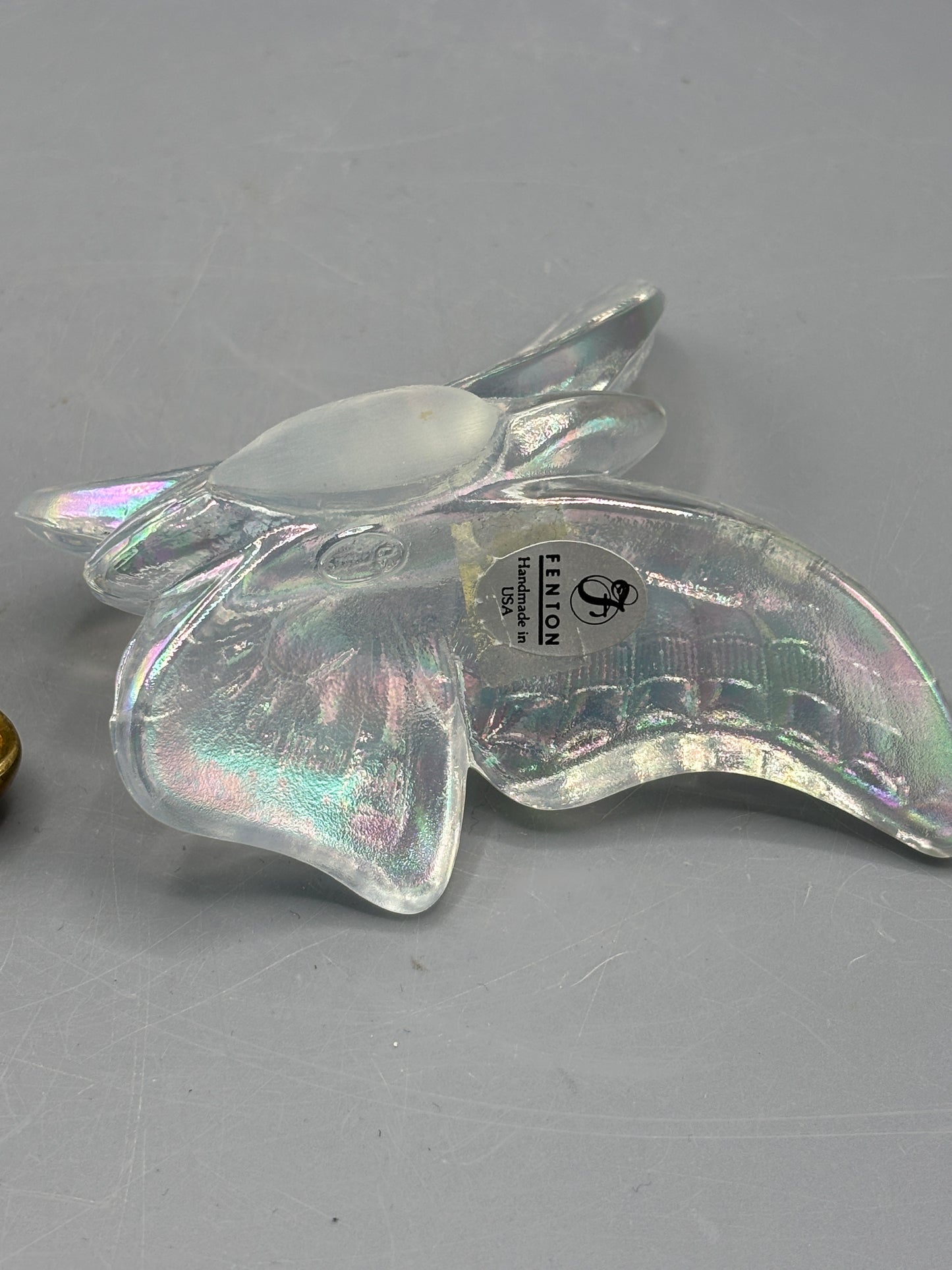 Vintage Fenton Iridescent clear butterfly