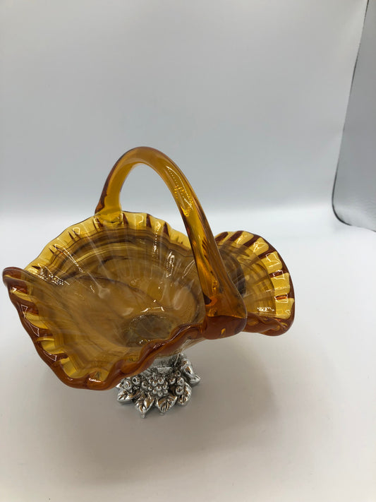 Murano Italy Art Glass Basket