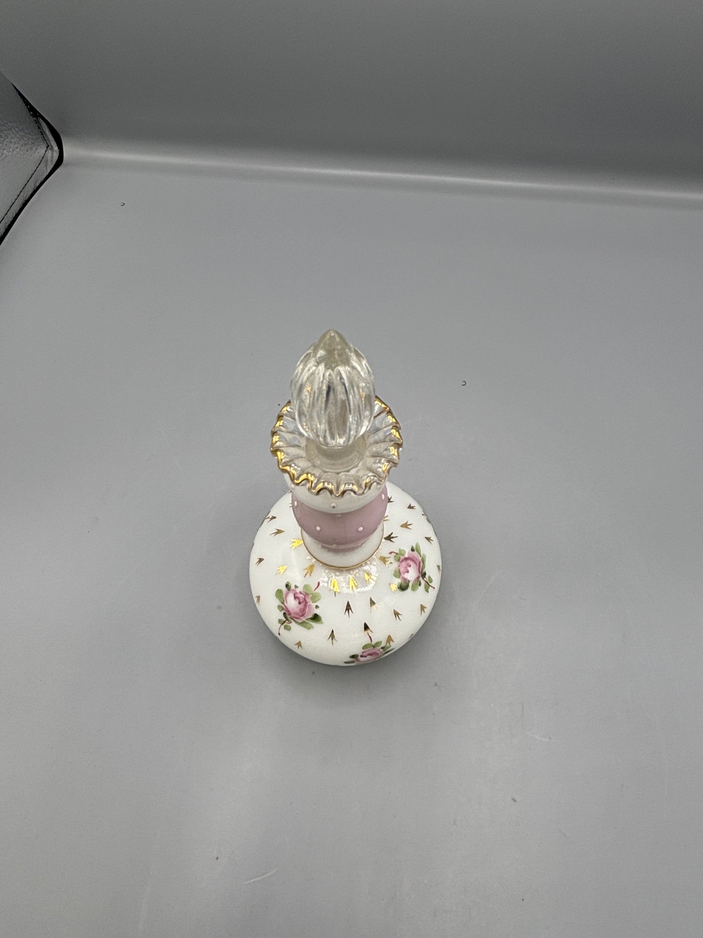 Vintage Fenton Charleston milk glass perfume bottle