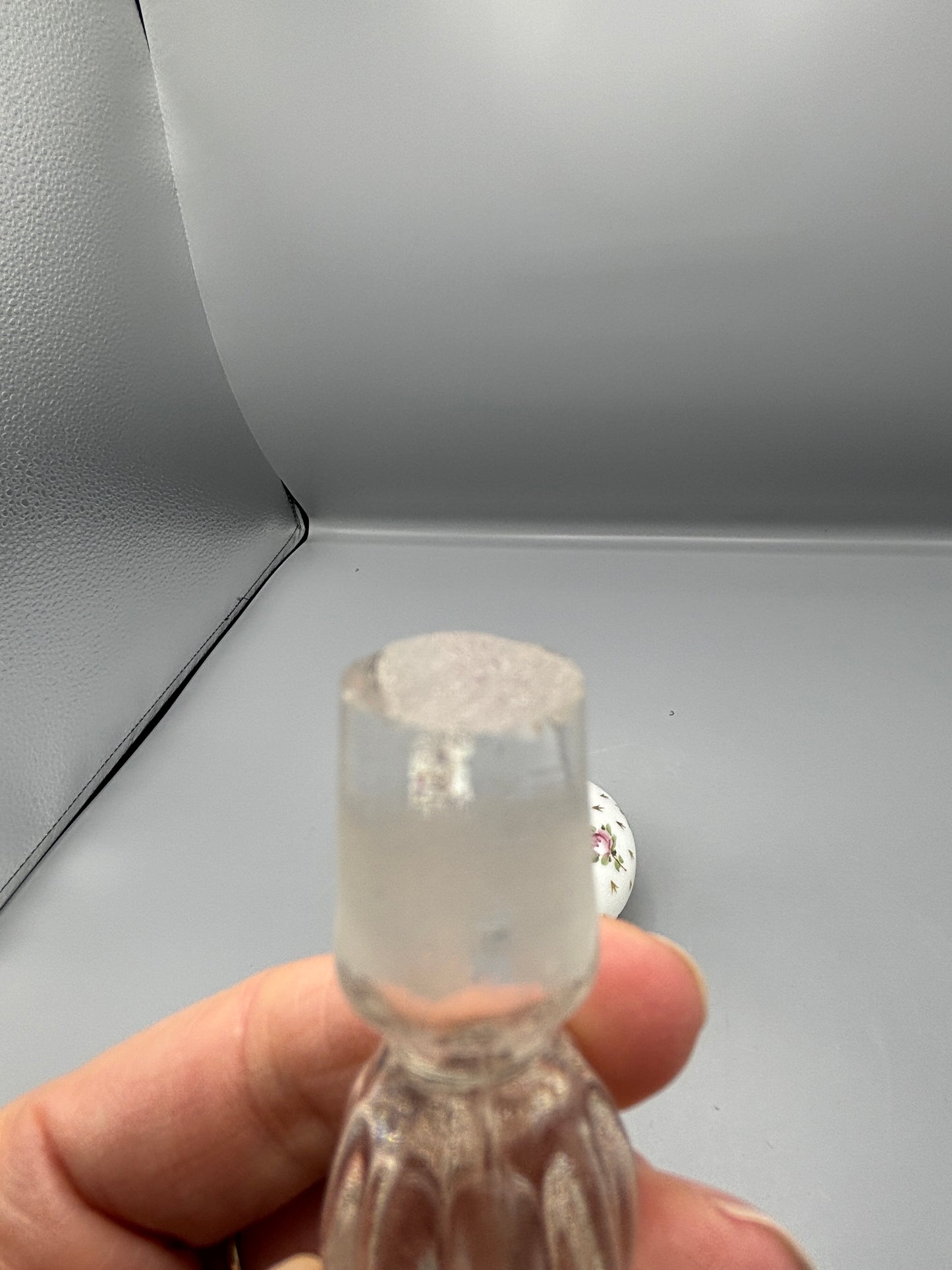 Vintage Fenton Charleston milk glass perfume bottle