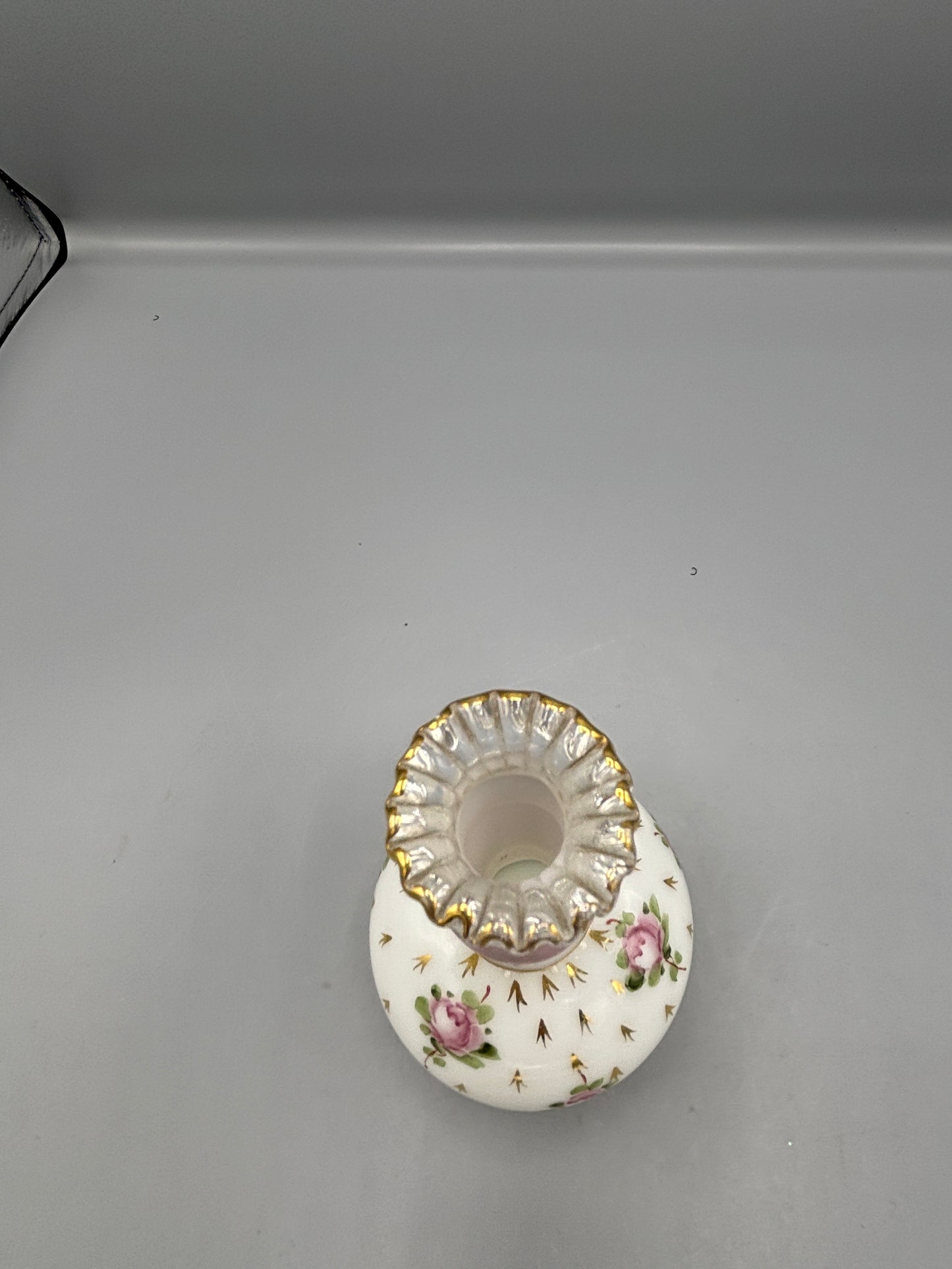 Vintage Fenton Charleston milk glass perfume bottle