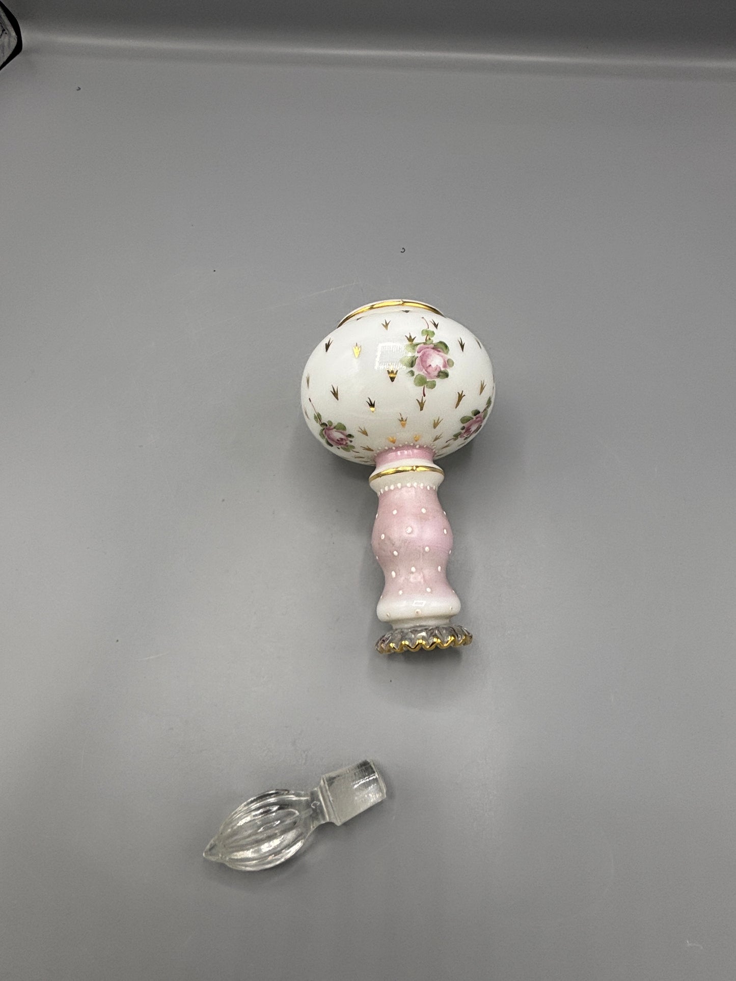 Vintage Fenton Charleston milk glass perfume bottle