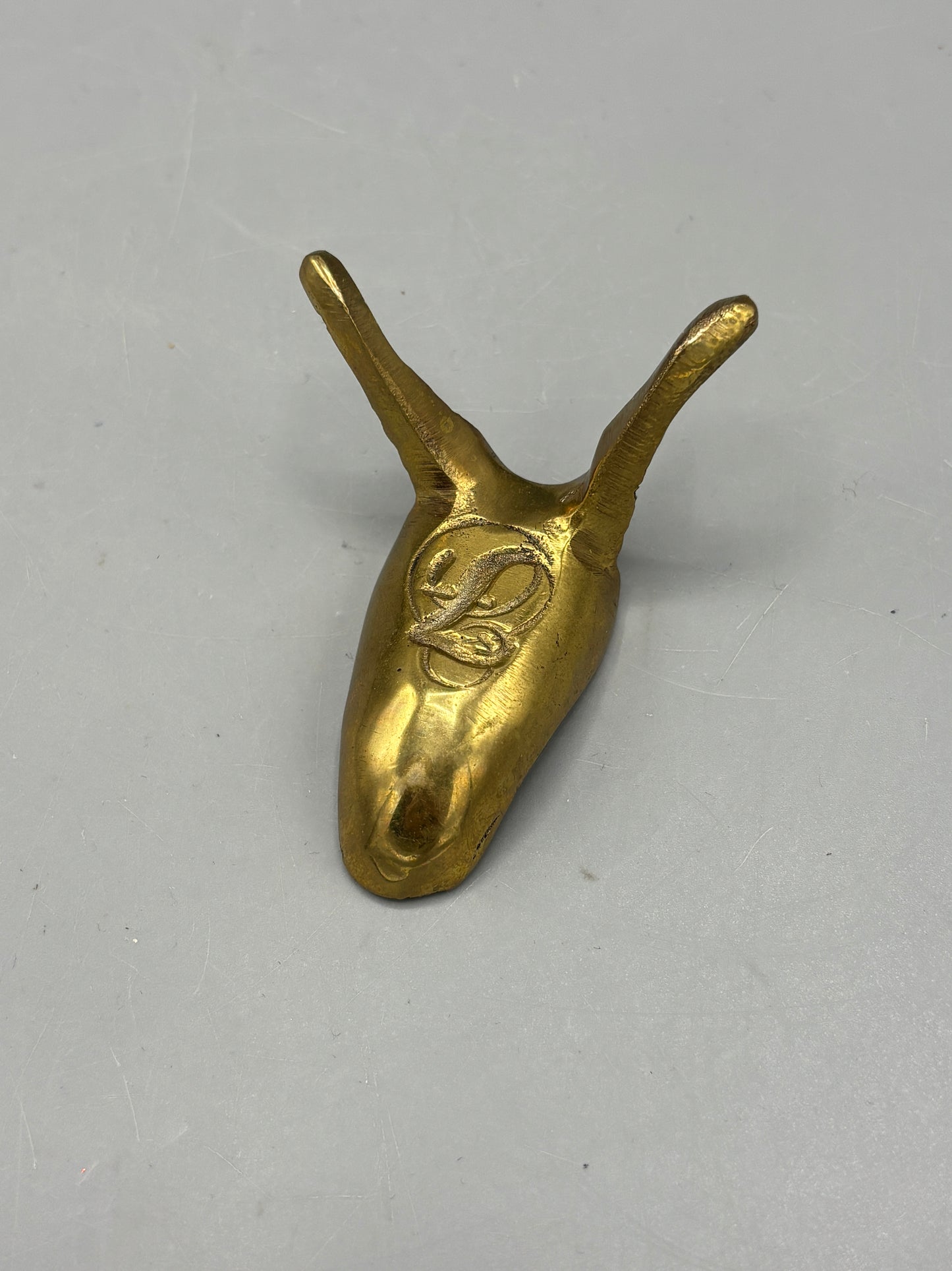 Vintage Amberina Fenton butterfly on Fenton brass stand