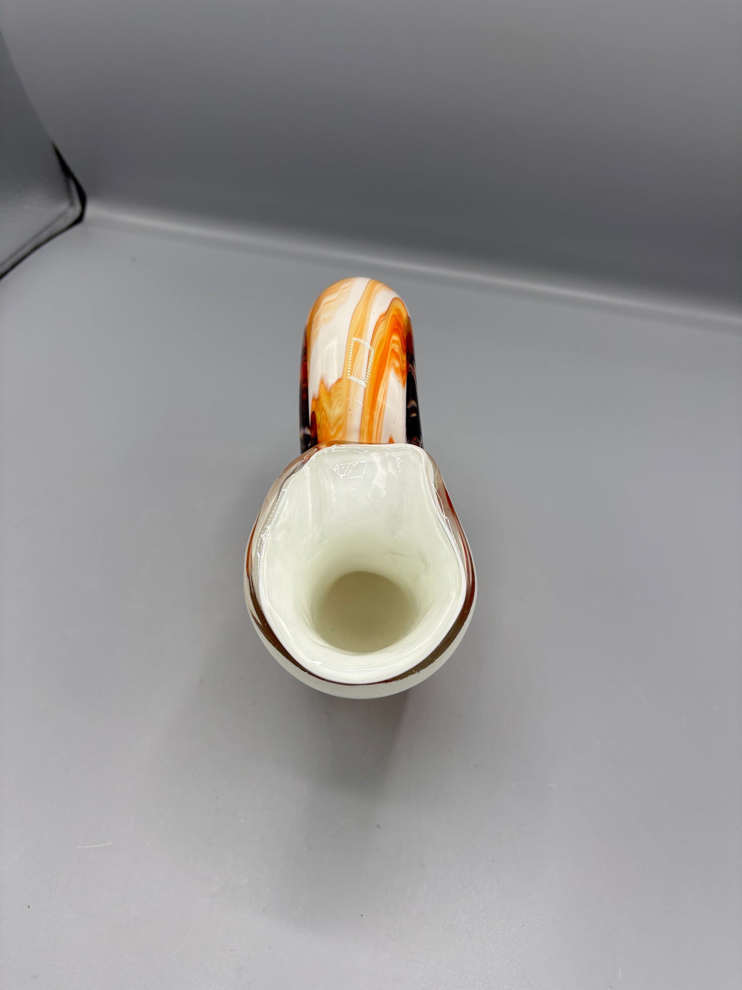 Hand blown art glass nautilus shell vase
