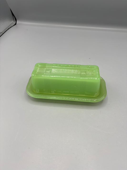 Table craft Jadeite butter dish with lid