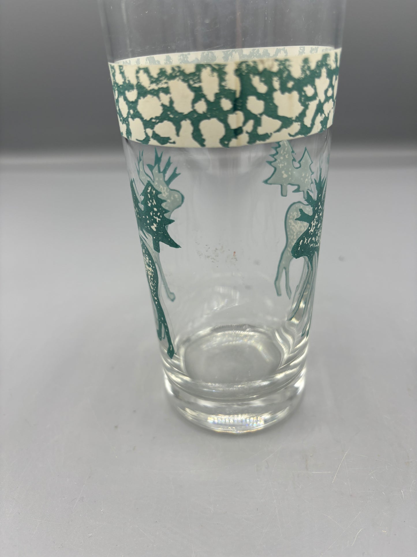 Folk art moose tea glass