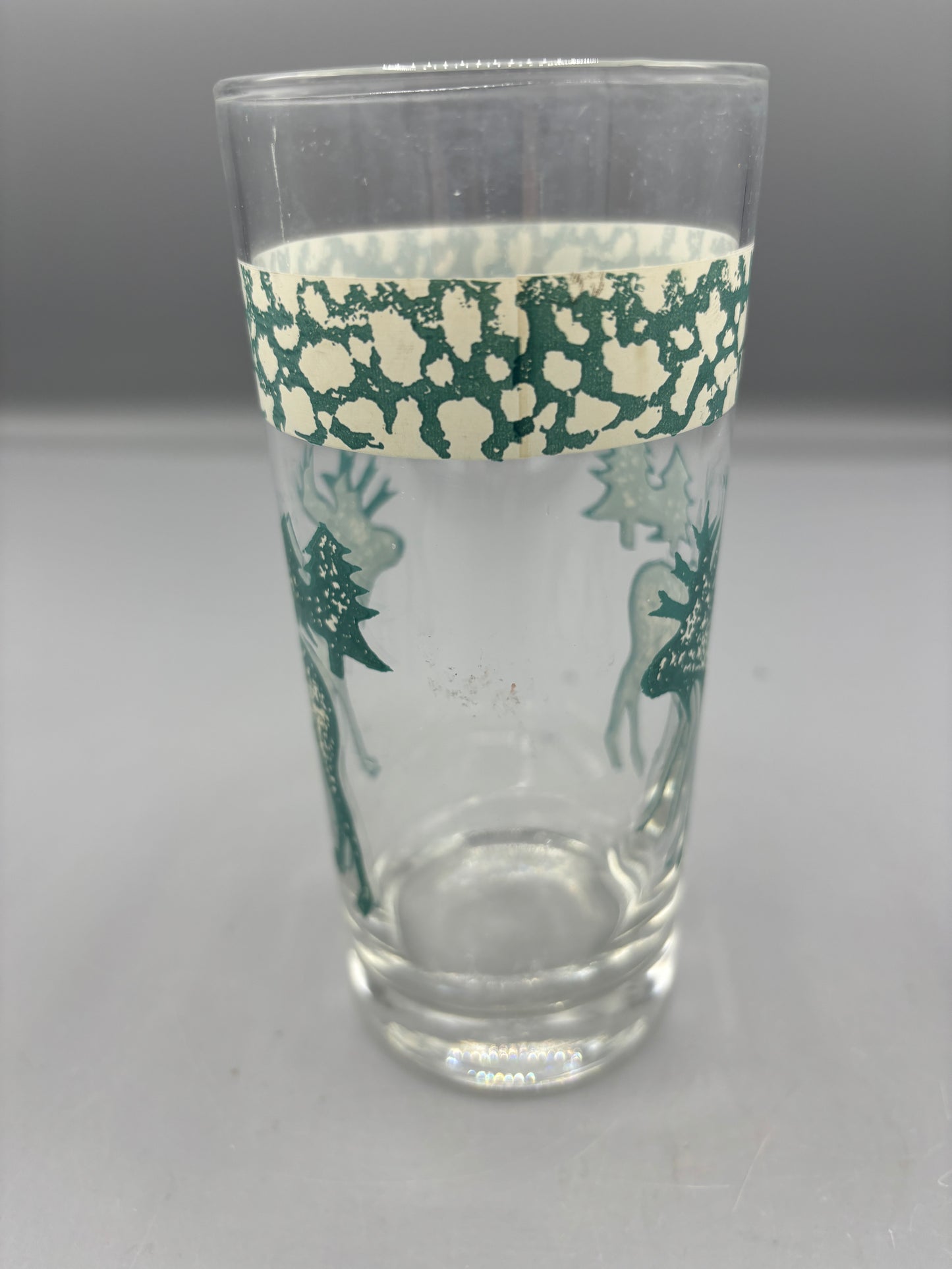 Folk art moose tea glass